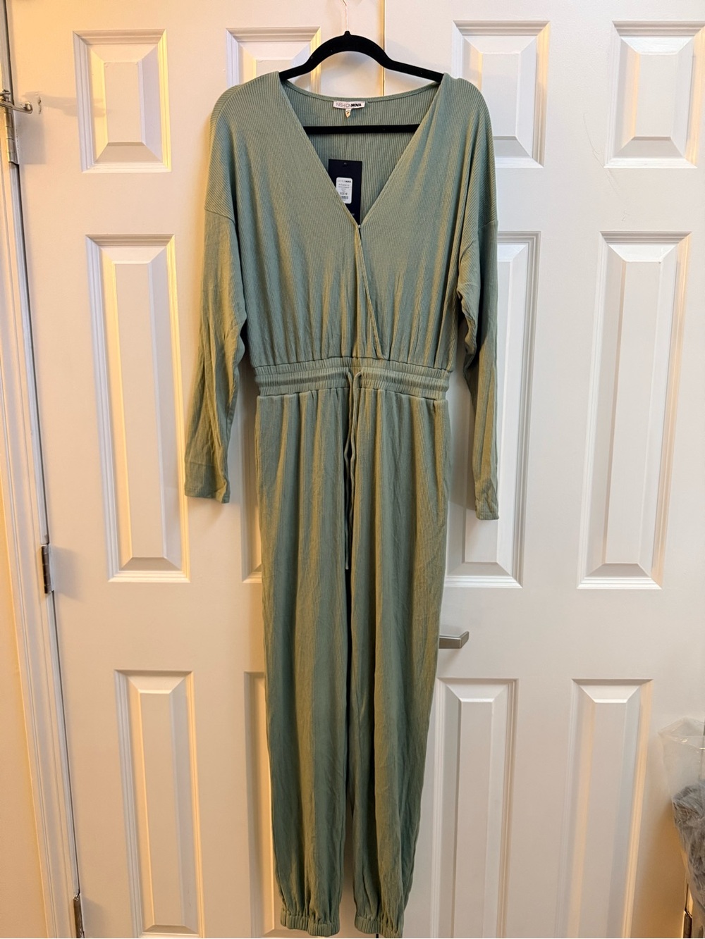 V-Neck Sage Green Jumpsuit